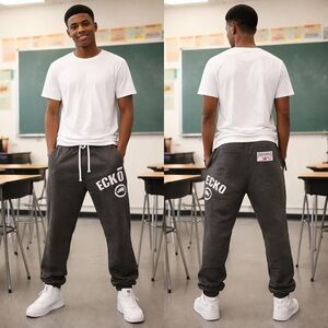 NWT-Ecko Unlimited Men's Gray Sweatpants with pockets